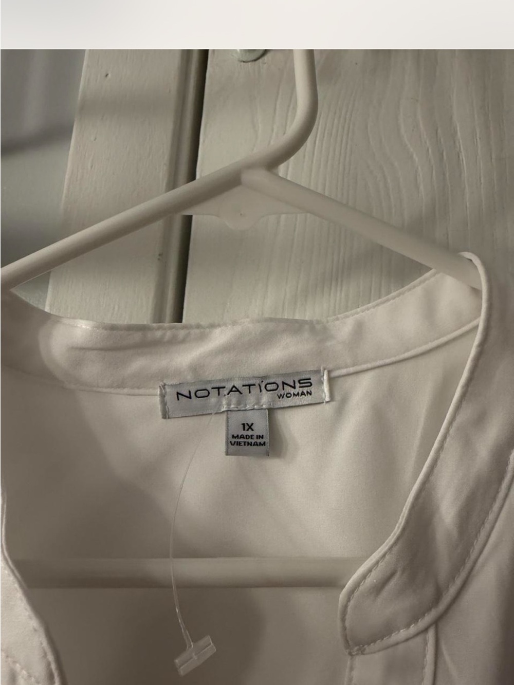Notations White Women's Tunic Blouse - Picture 2 of 3